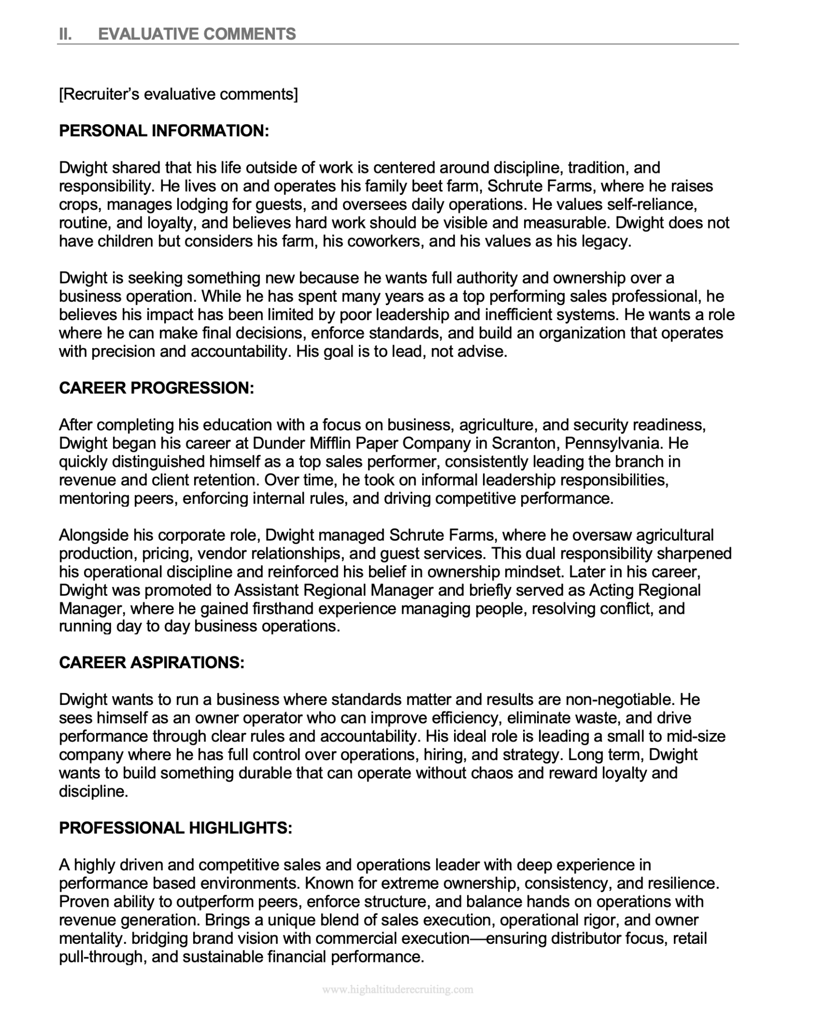 Candidate evaluation page 2